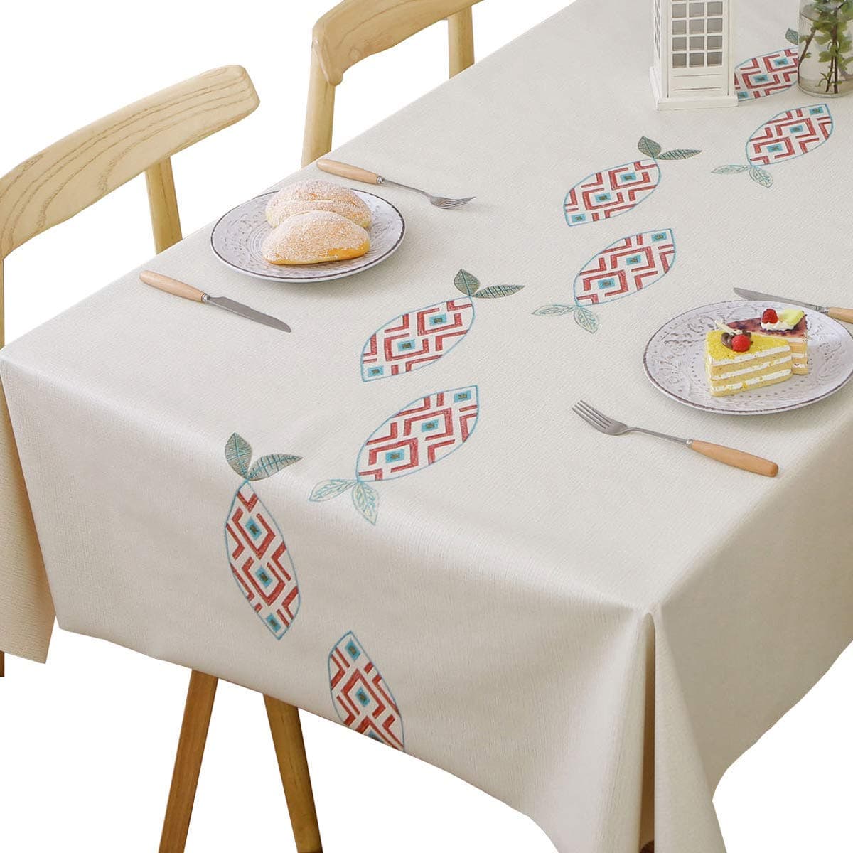 Plenmor Heavy Duty Waterproof Table Cloth for Rectangle Table Wipe Clean Vinyl Tablecloth Oil-Proof Table Cover for Kitchen Dining Table (137x275 cm, Fish)