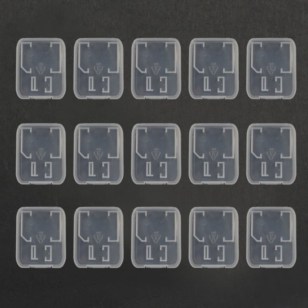 vipexcellence8 Clear Plastic Memory Card Case Holder for SD Micro SD T-Flash Card Pack of 15 PCS