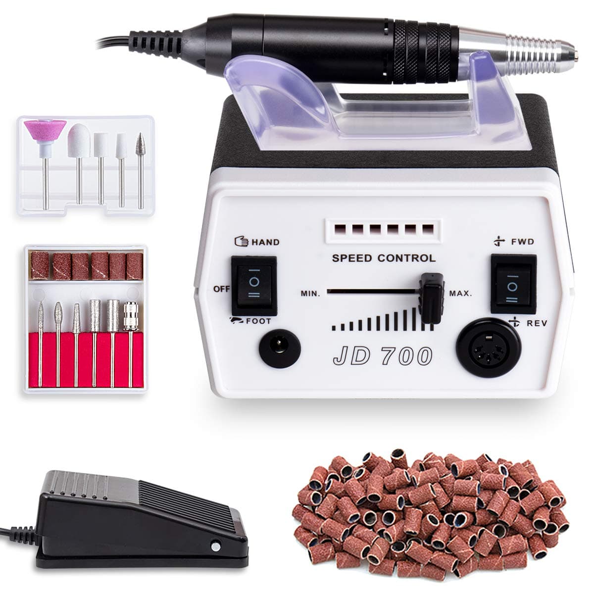 Professional Nail Drill Machine Grinder Tool Efile Remove Acrylic Nail Gel Electric Manicure Equipment for Home and Salon Use(Black)