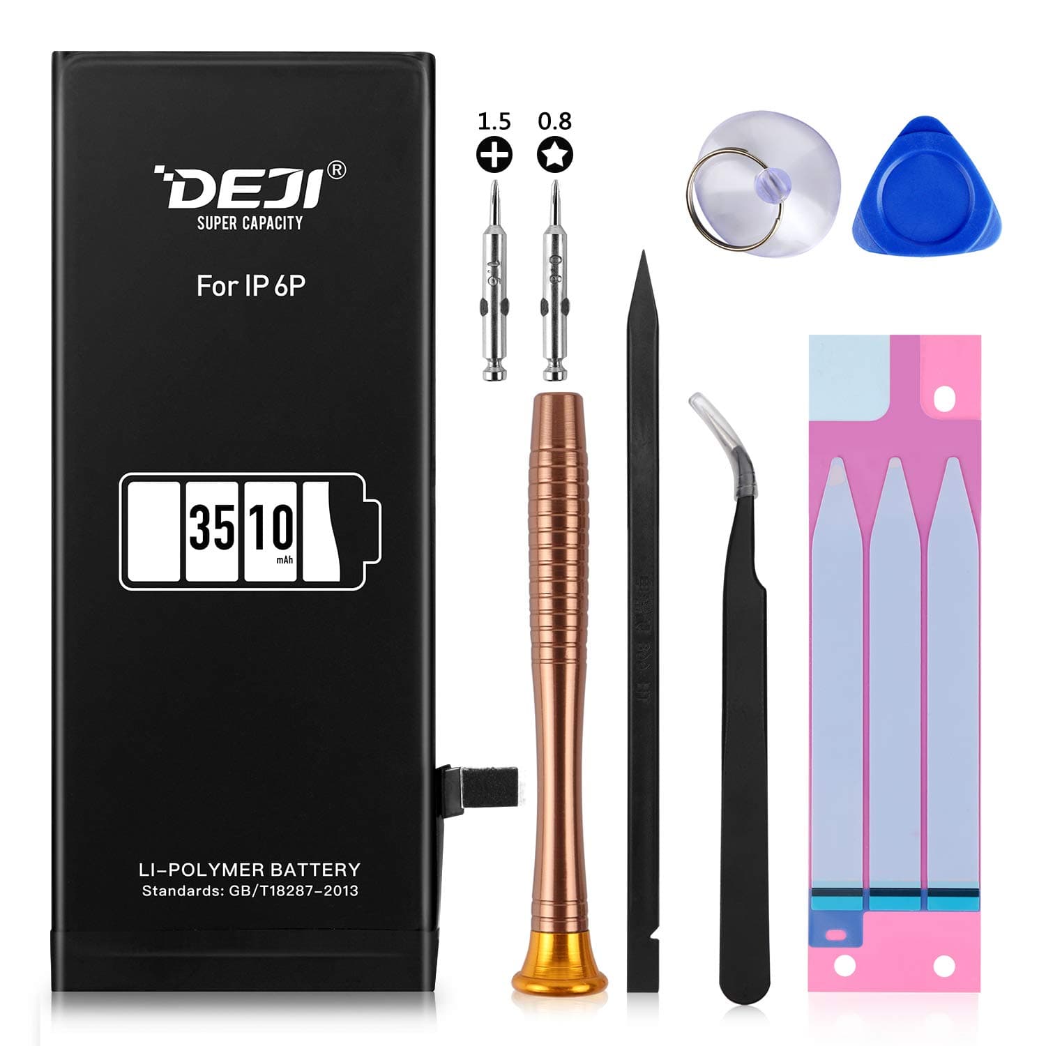 3510mAh Battery for iPhone 6 Plus, DEJI High Capacity Replacement Battery for Model A1522, A1524, A1593 with Complete Repair Tool Kit and Instruction-[2 Year Warranty]