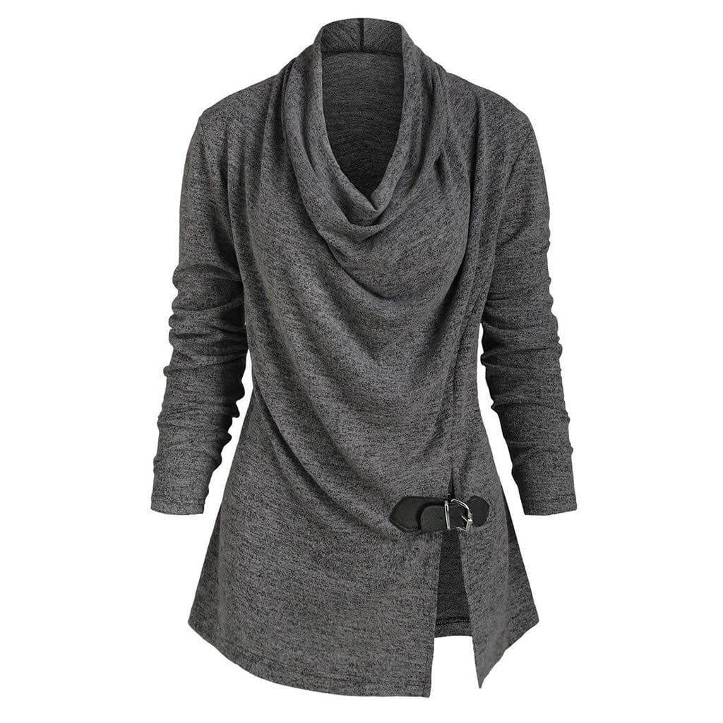 Watonic Women's Plus Size Shirts Solid Turtleneck Blouse Long Sleeve Pullover Tops