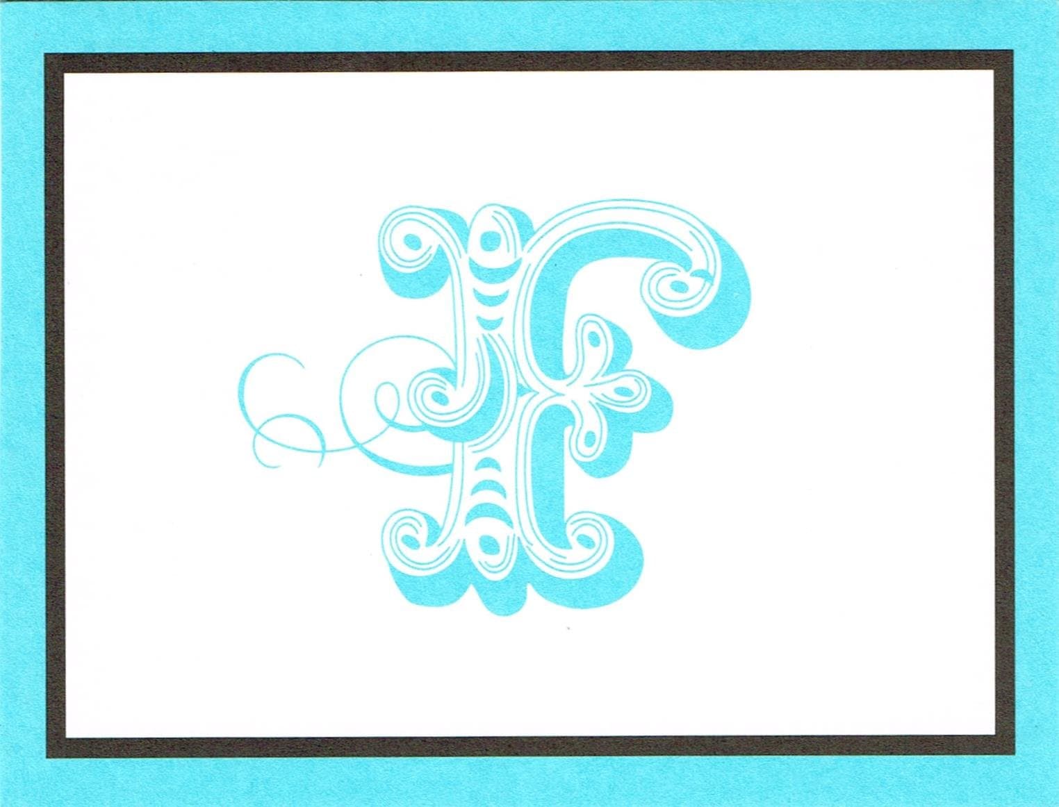 Hallmark Blank Personalized F Stationery Note Cards | Blue