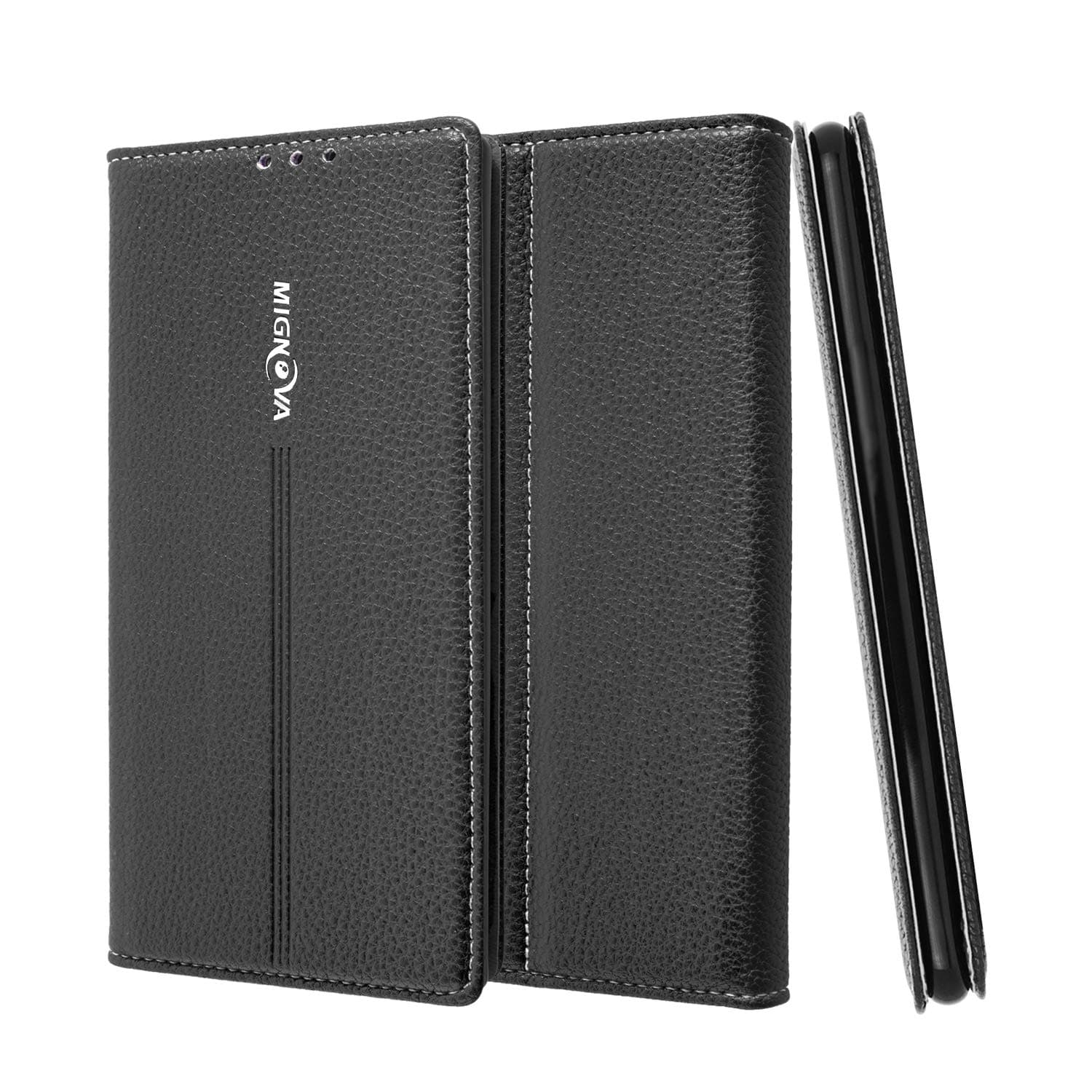 Cherrry for Galaxy Note 10 Plus Case,[Card Slots] Slim Magnetic Closure Flip Leather Wallet Credit Cards Holder Flip Book Design Protective Case,for Samsung Galaxy Note 10 Plus/Note 10 Pro/5G (Black)