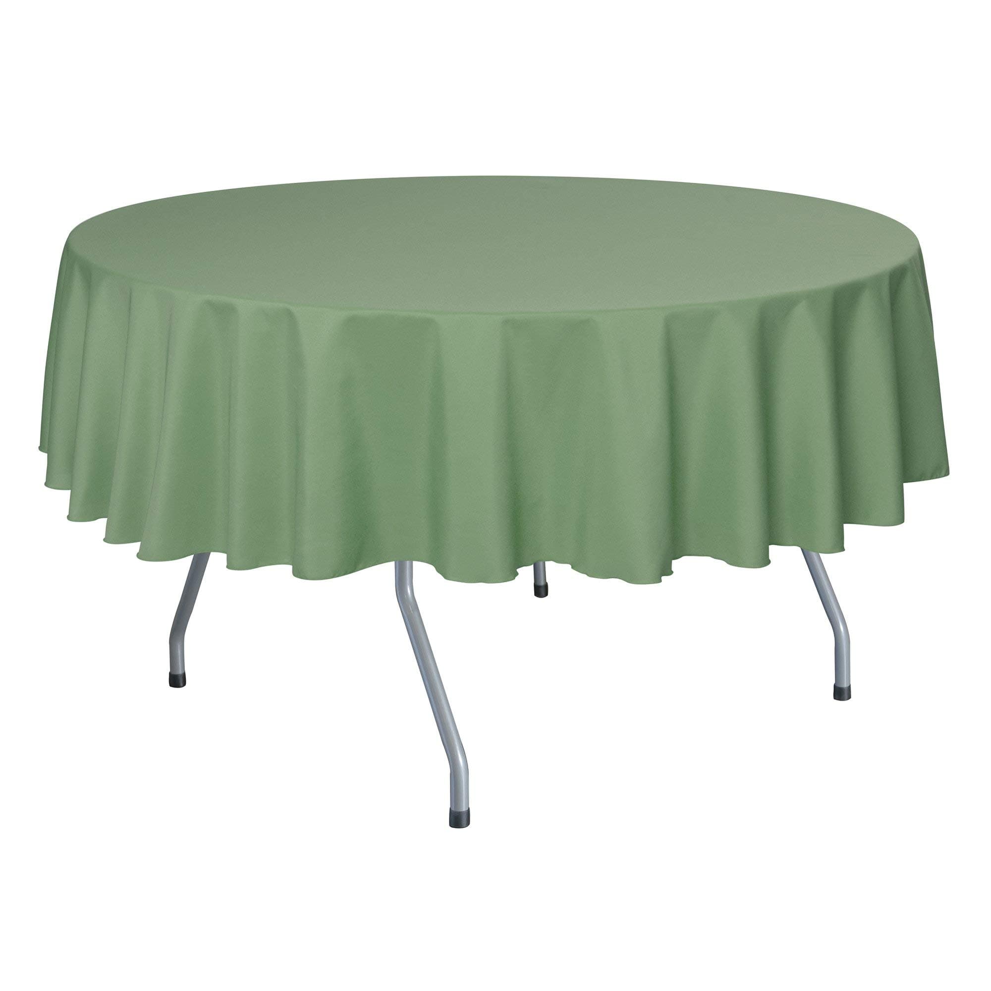 Ultimate Textile72-Inch Round Polyester Linen Tablecloth Sage Green