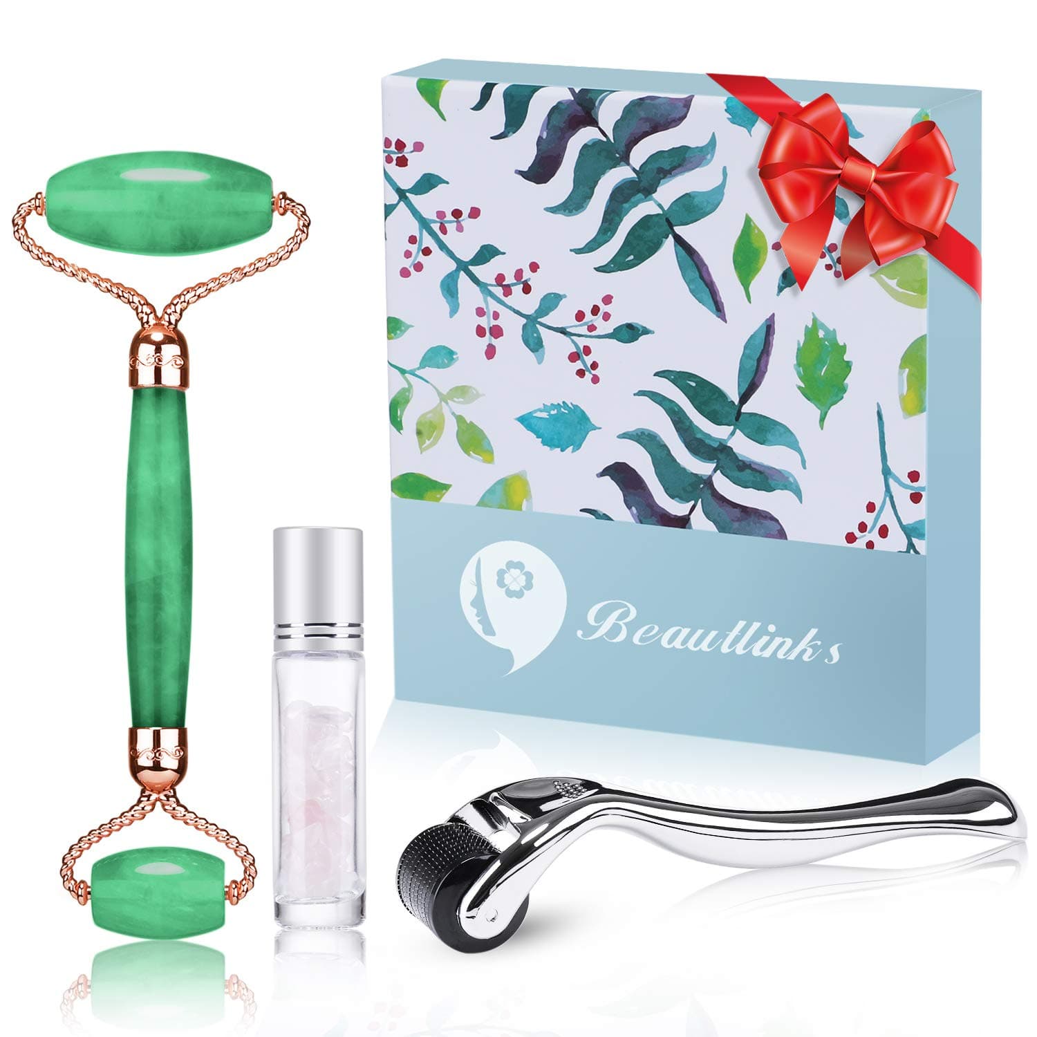 Jade Roller Derma Roller Kit Microneedles 3 in 1 Ice Roller Dermaroller for Face and Body