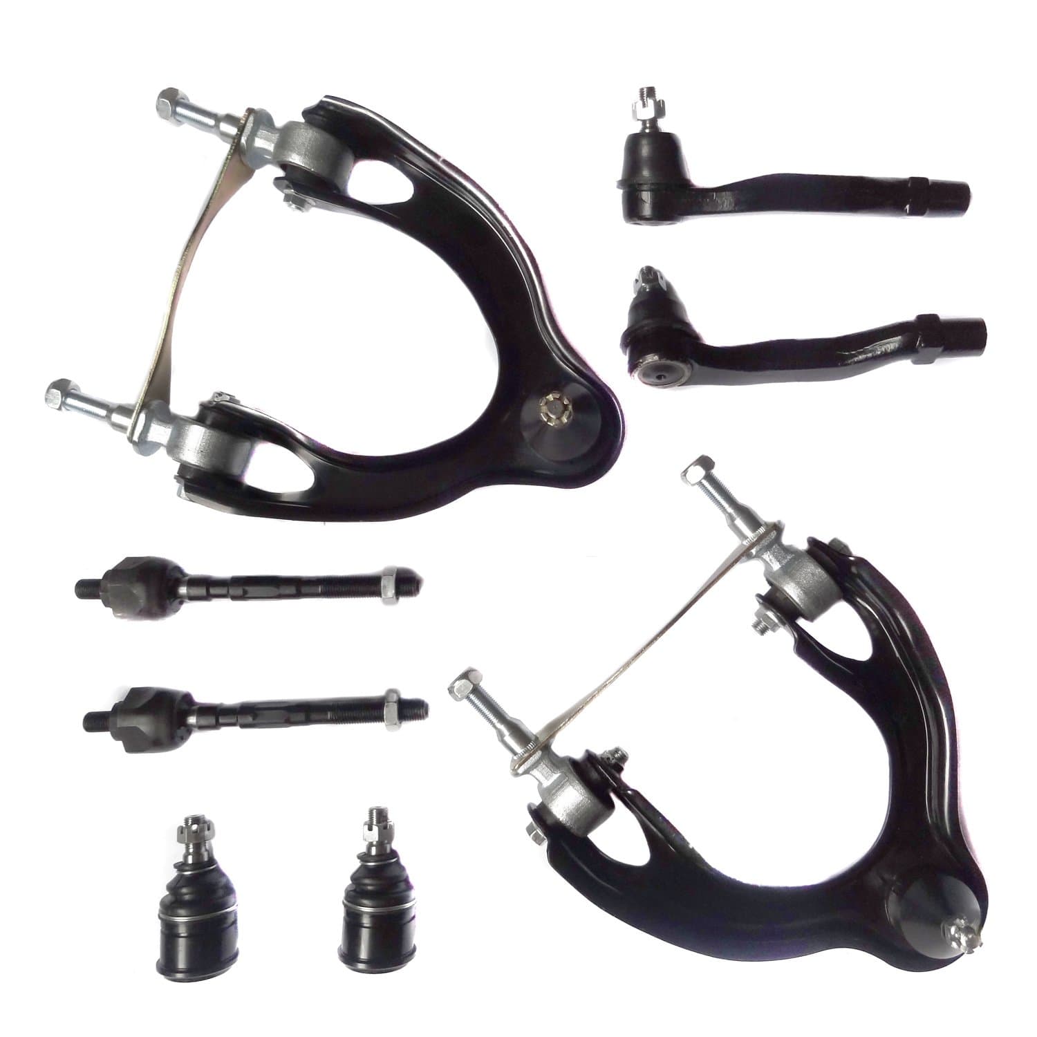 SMX08-FUL002 8 pc Front Suspension & Steering Kit: Upper Control Arm Assembly, Lower Ball Joint, Inner and Outer Tie Rod