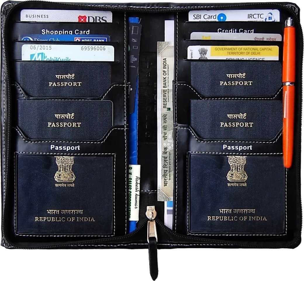 PAREEK Black Passport Wallet