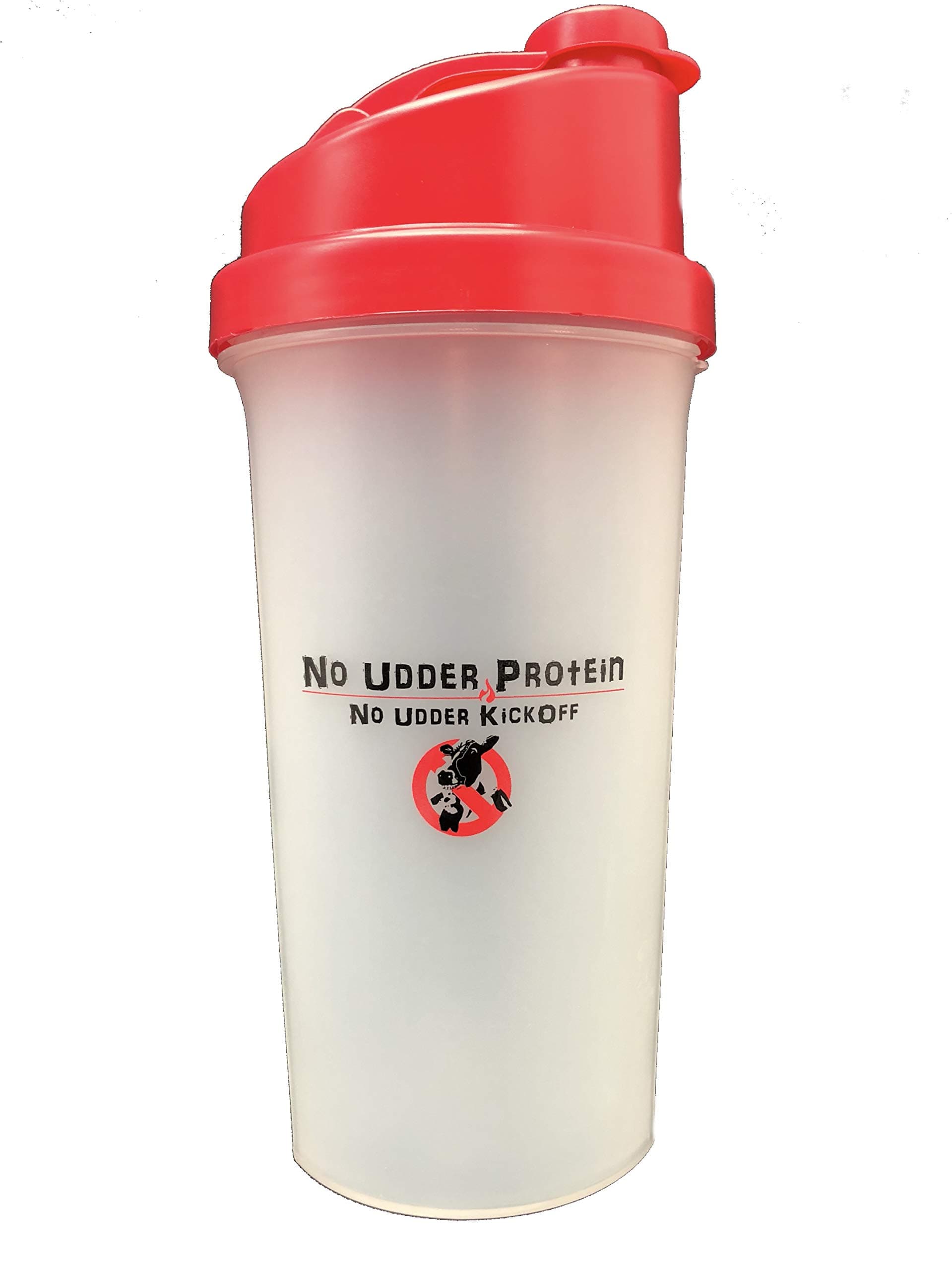 No Udder Protein Shaker Bottle for Protein & Pre-Workout Drinks, BPA Free - 25oz. - Red