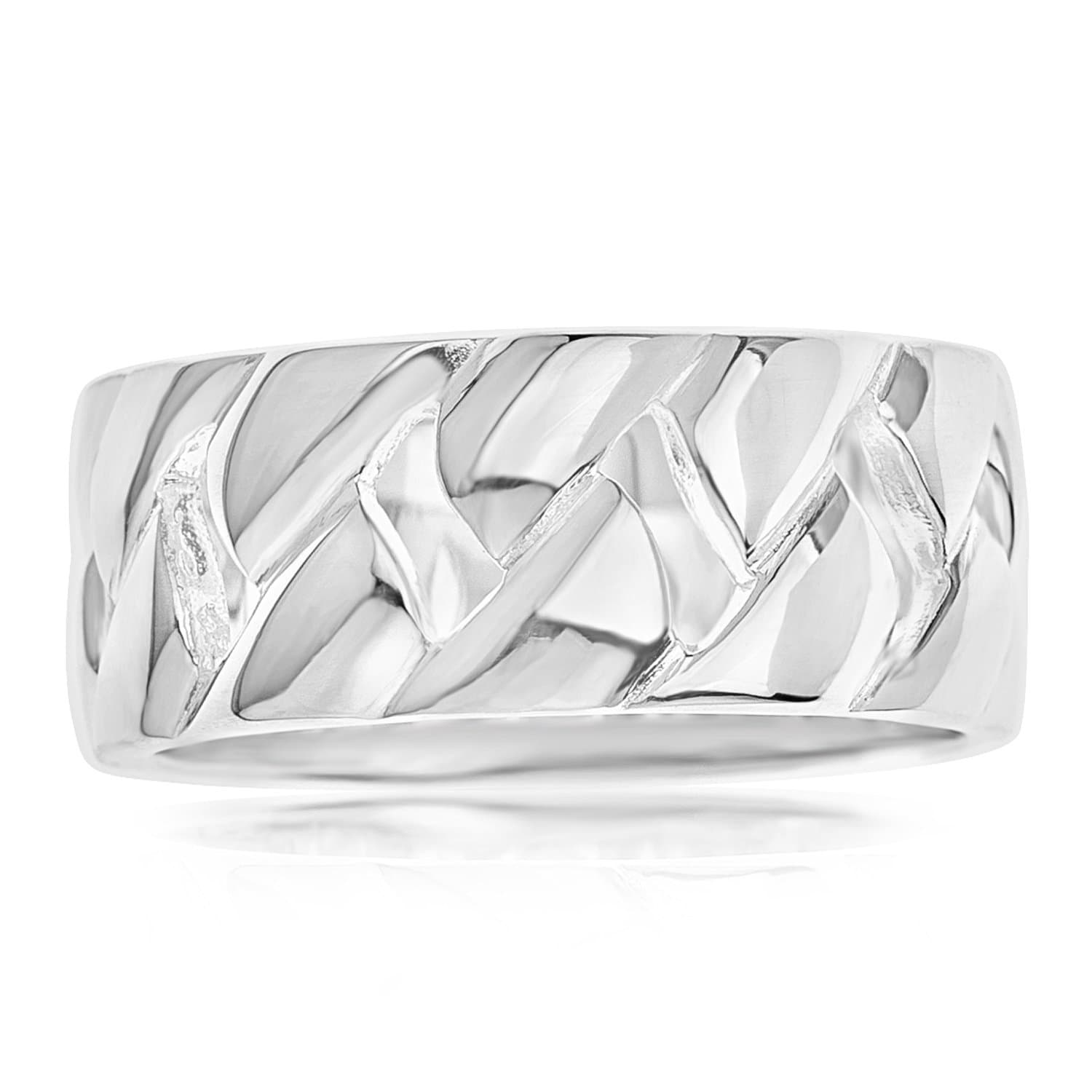Couro Sterling Silver Men's Curb Weave Ring