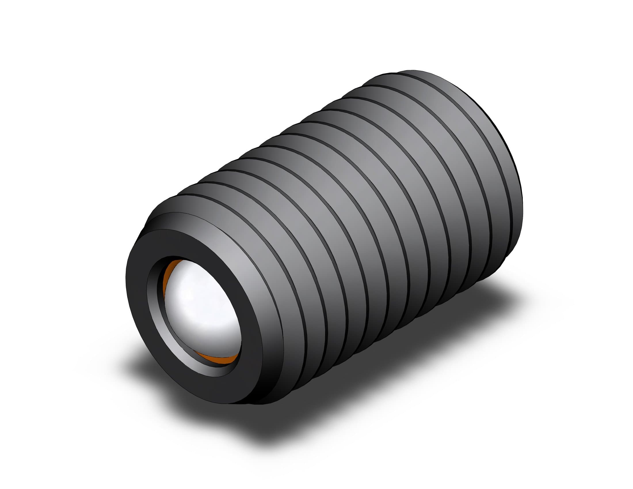 Fairlane TST-0750X3-DB Threaded Thrust Screw - 3/4-16 x 3 in - Round Delrin Ball