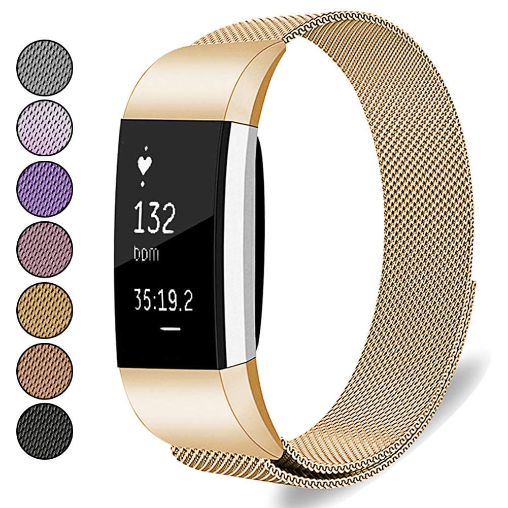 Mosonoi Compatiable with Fitbit Charge 2 Bands, Adjustable Metal Straps Replacement Bands Charge 2 Accessories Fit for Fitbit Charge 2 Smartwatch Women Men