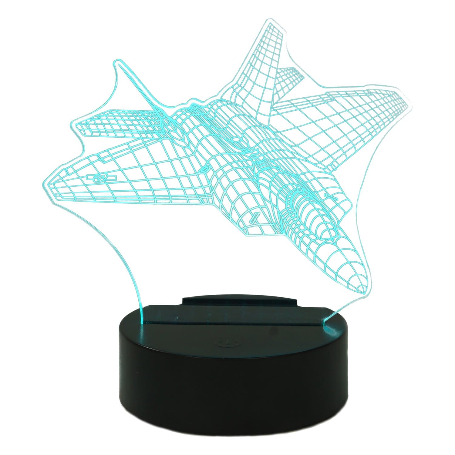 LAYOER 3D LED Optical Illusion Desk Table Lamp Night Light 7 Colors USB Powered Touch Button Airplane iPhone Holder Creative Gift (Plane)