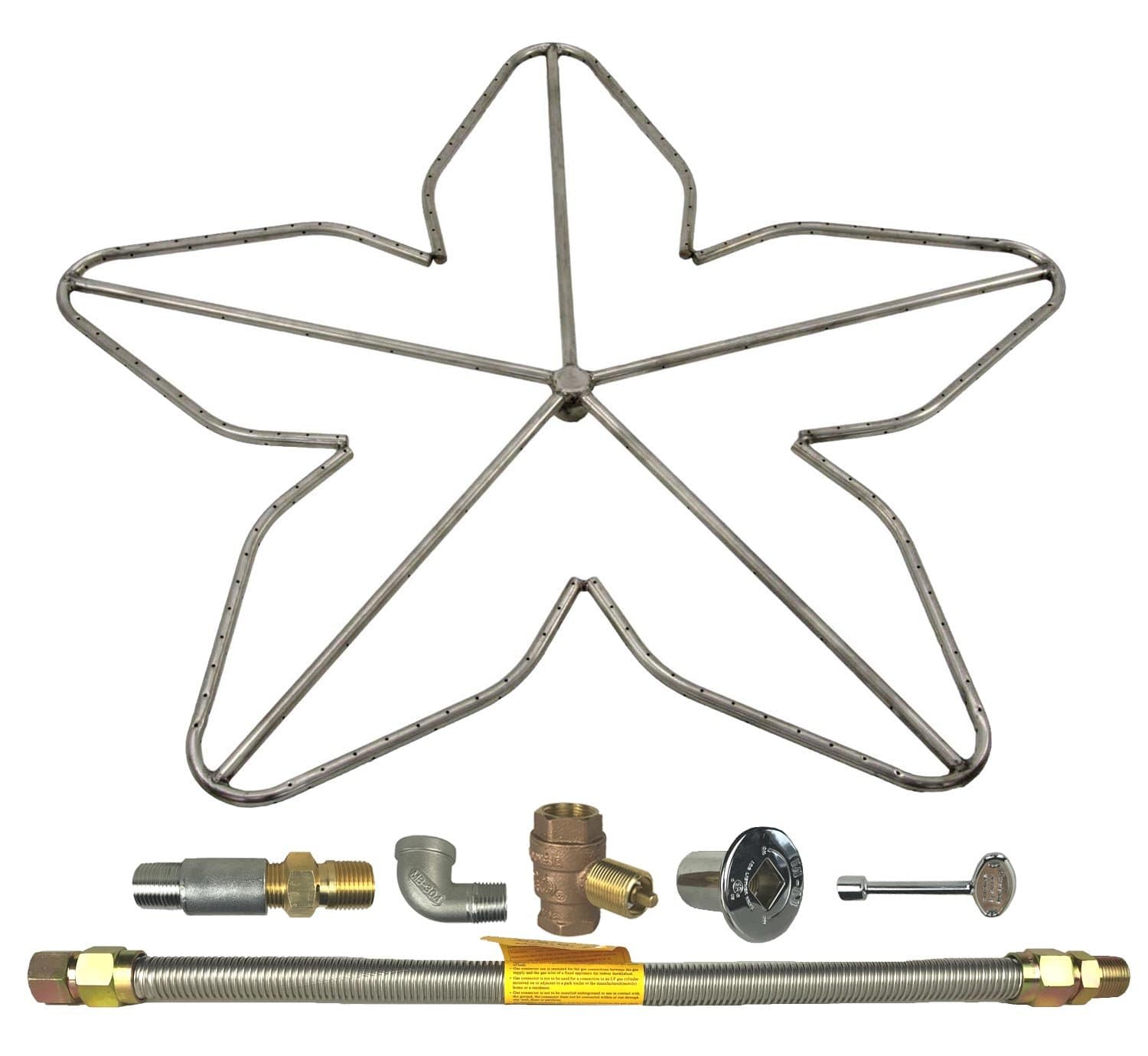 Spotix HPC Penta Fire Pit Burner Kit (FPS-PENTA36KIT-LP-MSCB), 36-Inch Burner, High Capacity, Match Light, Propane