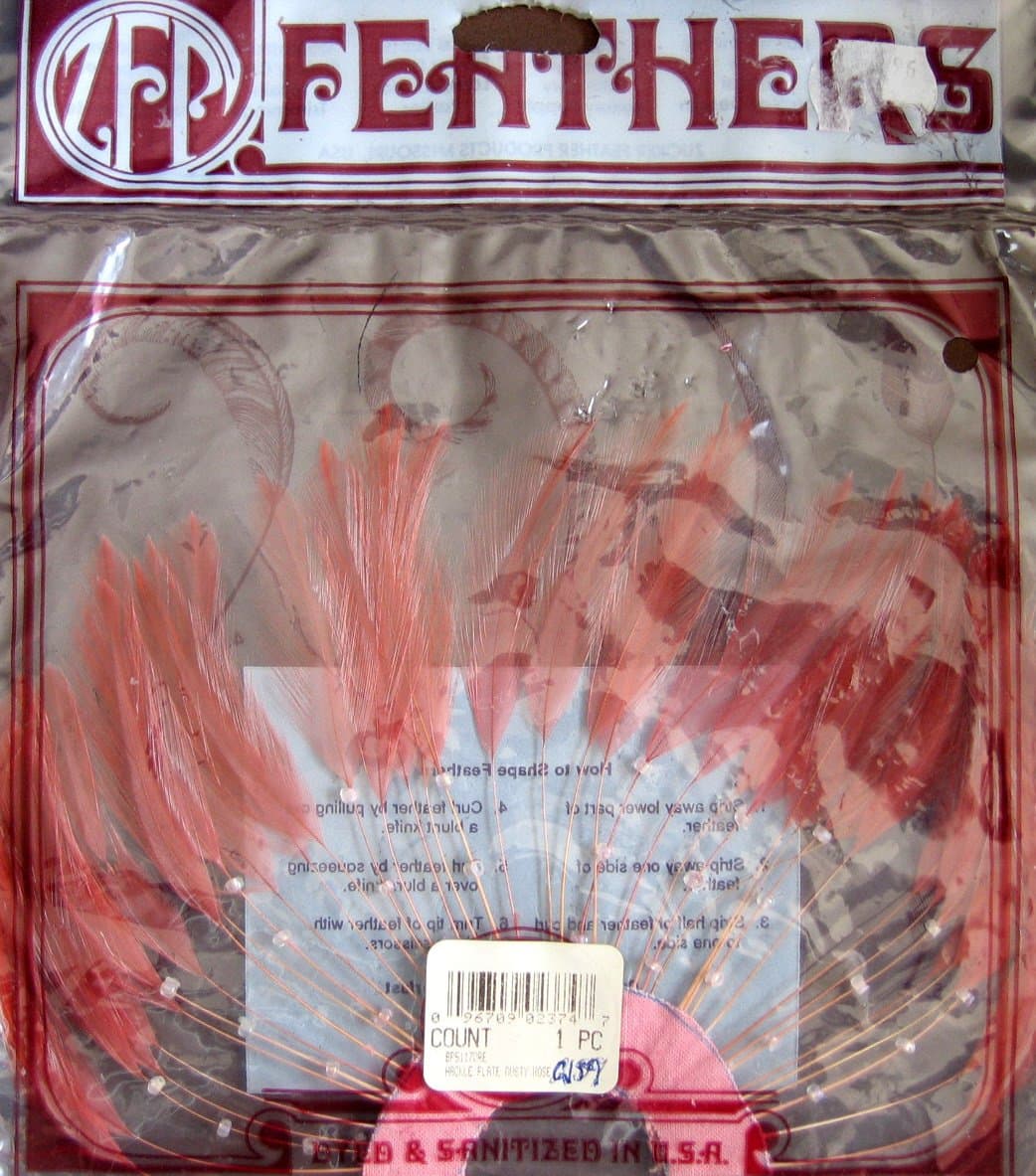 Hackle Plate Feathers: Dusty Rose Color