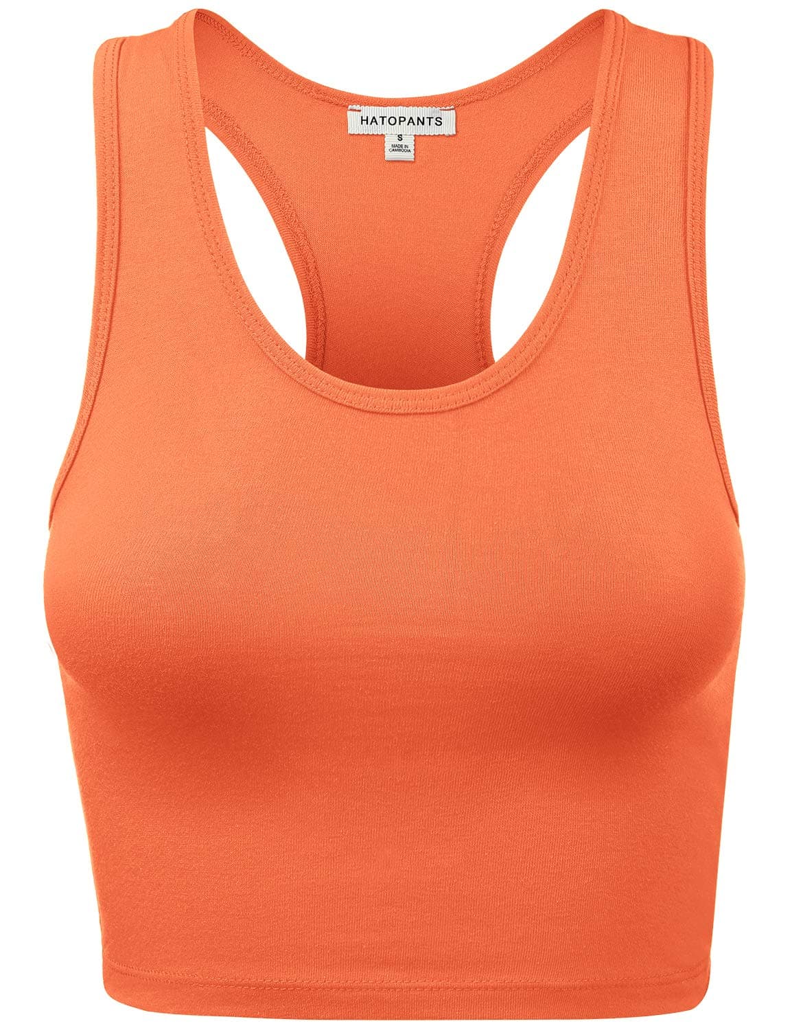 HATOPANTS Women's Cotton Racerback Basic Crop Tank Tops