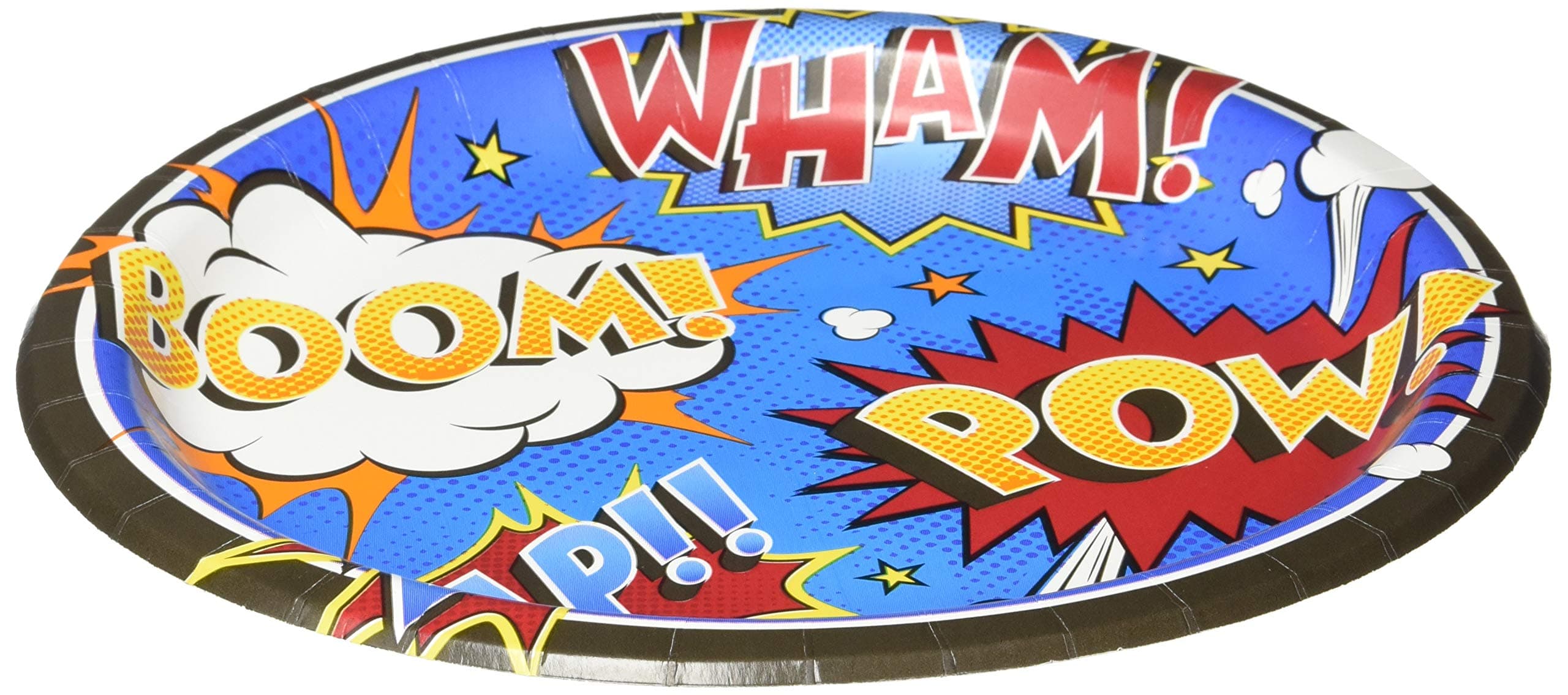 Creative PartyPC324838 Comic Slogan Round Dinner Paper Plates, 9"-8 Pcs