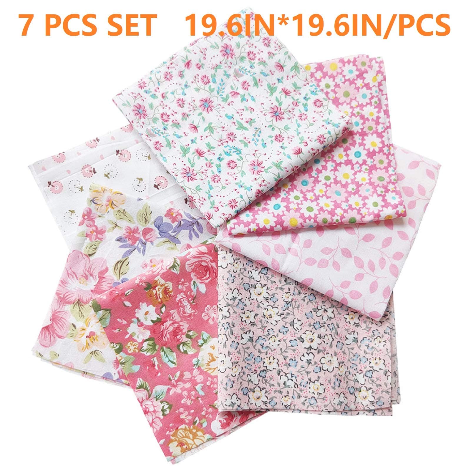 7pcs/Set Cotton Fabric for Sewing Quilting Patchwork Home Textile Pink Series Tilda Doll Body Cloth 50CM X 50CM