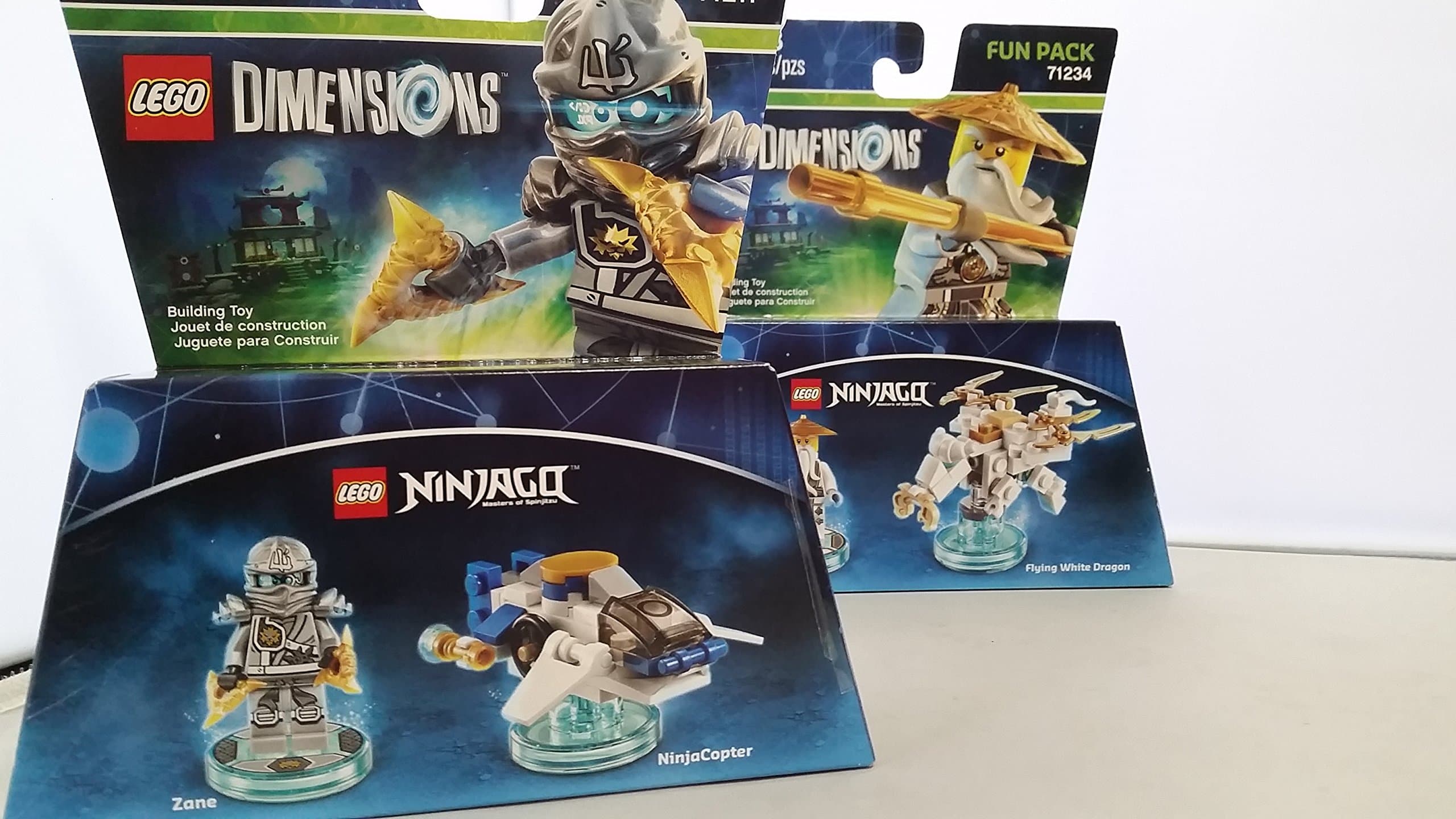 Lego Dimensions Zane Sensei Wu Ninjago Bundle 2 items