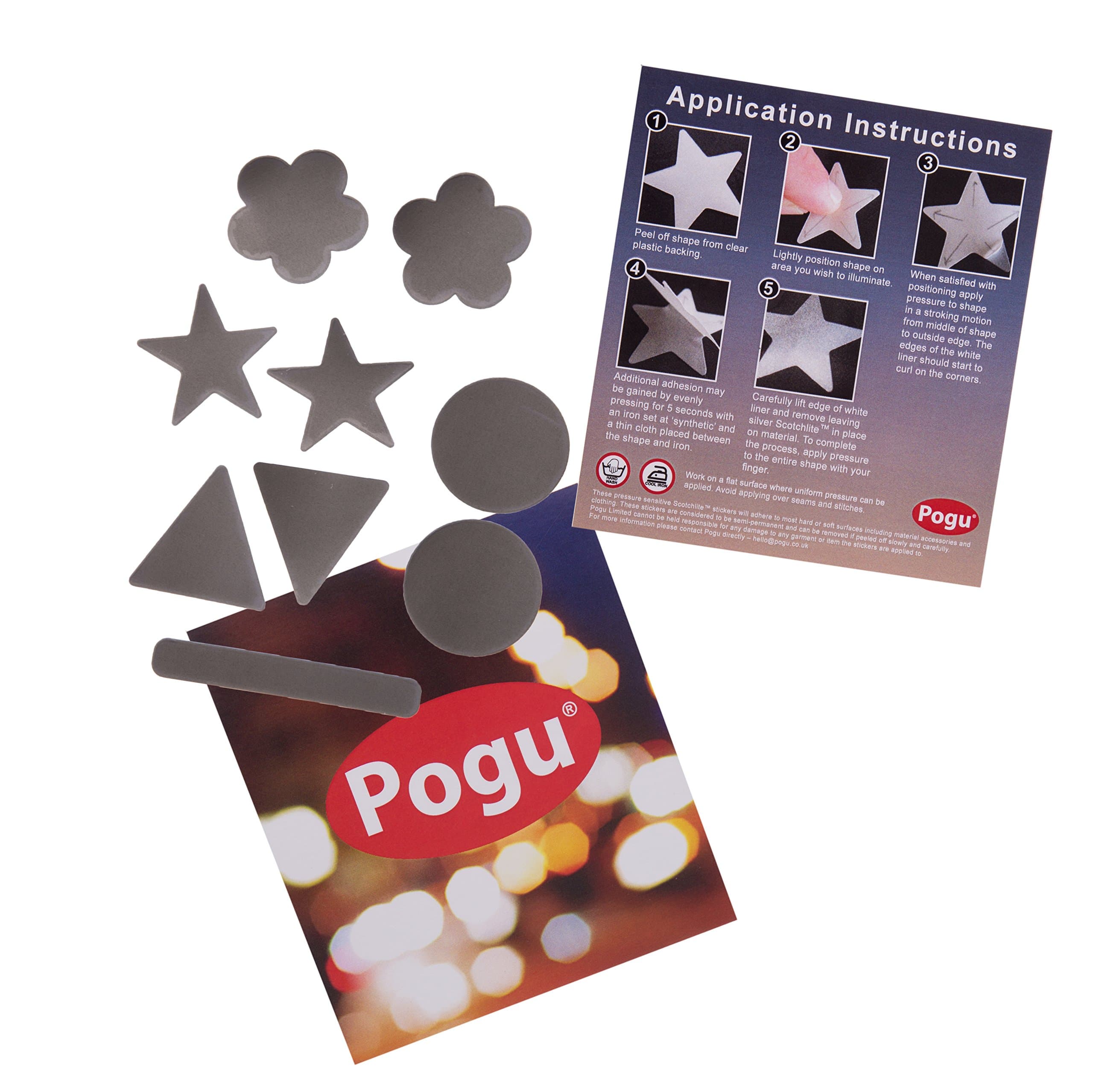 Pogu 3M Scotchlite - Reflective Textile Sticker Pack - Self-Adhesive and Iron-On - Horse Riding, Equestrian, Blanket, Helmets