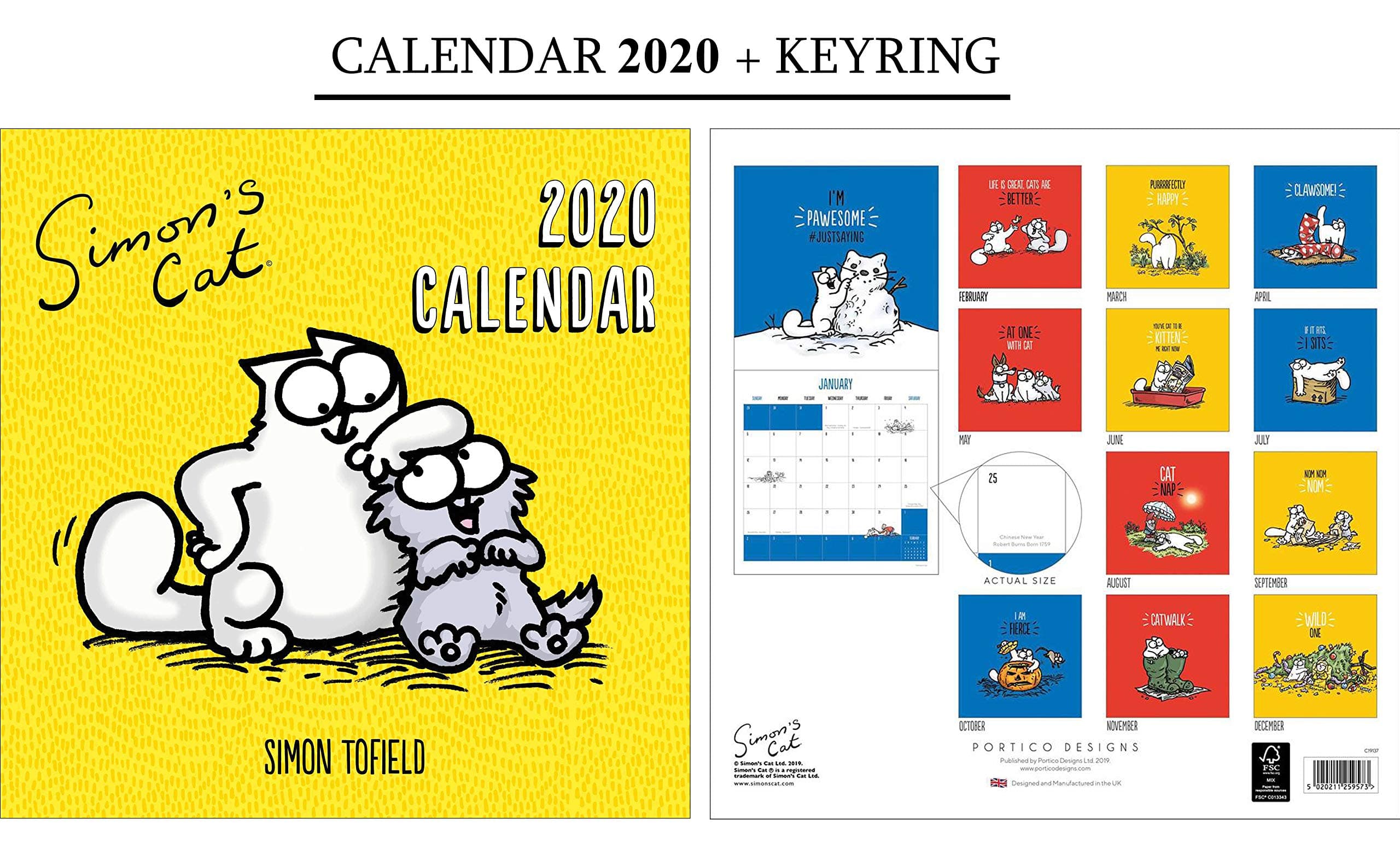 Simon's Cat Calendar 2020 + Simon's Cat Keychain
