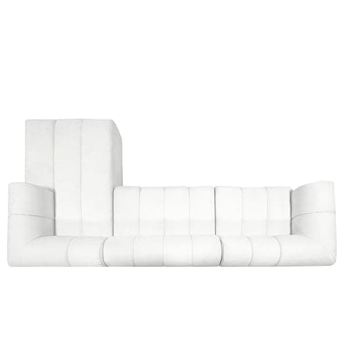 122" Modern L-Shaped Sectional Sofa with High-Density Fully Compressed Sponge and Chaise Lounge,2-Piece Set,Fully Assembled Right Hand Facing, Perfect for Living Room,Lounge (Beige_94)