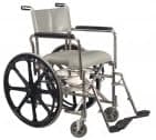 Rehab Shower Commode Wheelchair, 17.5 Hiback