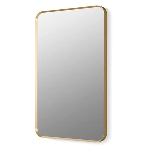 CIPLA PLAST IKON Rectangle Decorative Mirror for Wall (24"x 18") | Rose Gold Brushed Metal Frame with Beveled Edge | Modern Wall Mirror for Bathroom, Living Room Vanity, Makeup Mirror