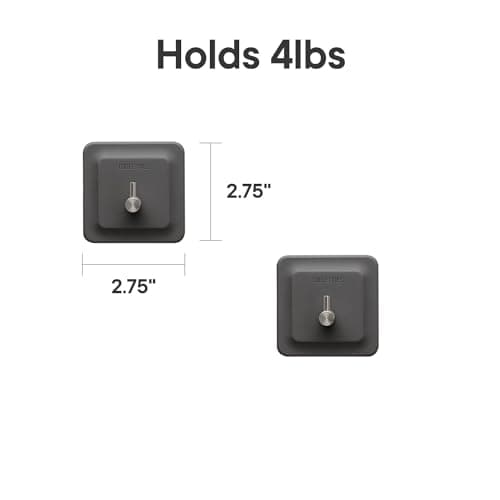 Tooletries - The Arnold Reuseable Hook 2 Pack (Charcoal)