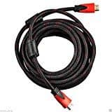 CableVantage New Premium HDMI Cable 30FT for BLURAY 3D DVD PS3 HDTV LCD HD TV 1080P Red Mesh High Speed Gold-Plated Cord Red