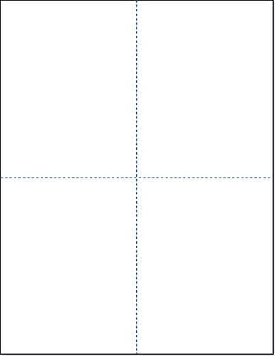8-1/2 x 11 Laser and Inkjet Printer Postcards 4 up Per Page, (4-1/4" x 5-1/2" Each Card After Perf) 50 Sheets / 200 Cards - White