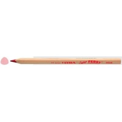 LYRA Super Ferby Giant Triangular Colored Pencil, Unlacquered, 6.25 Millimeter Lead Core, Light Carmine, 1 Pencil (3710027)