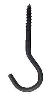 TD DesignsUtility Hook 4" Wrought Iron Black Heavy Duty Ceiling Wall Hooks Screw in (3 Pack)