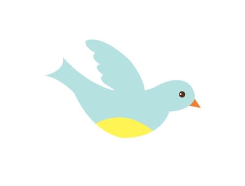 Flying Bird Nursery Wall Decal (Right) - Pale Aqua