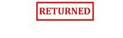 Returned - RED Office Self Ink Rubber Stamp with Border -Cosco Printer 30 Stamp