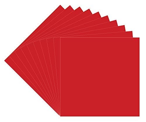 12"x12" Permanent Adhesive Backed Vinyl Sheets, 10 Pack (Gloss Finish) Red Oracal 651 Vinyl for Indoor/Outdoor Marking, Lettering, Decorating, Signs, Decals, Window Graphics for Cricut, Silhouette