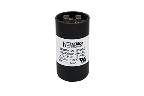10 Pack TEMCo 270-324 uF MFD CD60 Start Capacitor 110-125V AC Round | 50/60 Hz Motor Start Capacitor for HVAC, Compressor, Pump