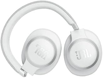 JBL Live 770NC - Wireless Over-Ear Headphones with True Adaptive Noise Cancelling with Smart Ambient, Up to 65 Hours of Battery Life, Comfort-fit Fabric Headband & Carrying Pouch (White)