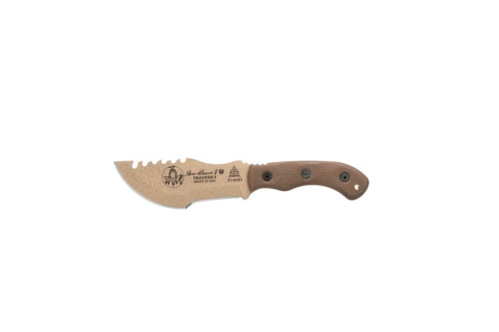TOPS Knives Tom Brown Tracker #4 3.5in Drop Point Fixed Blade Knife - TBT04-TAN