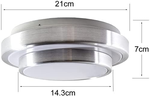 ZHMA 12W Flush Mount Ceiling Light,960LM,20 * 20 * 8cm,LED Ceiling Lamp,Brush Aluminum Ceiling Light,Modern Waterproof LED Panel Light,Warm White,Bright