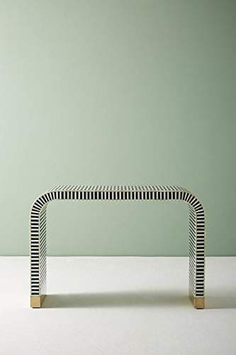 Indian Handmade Bone Inlay Waterfall Console in White & Blue Colour