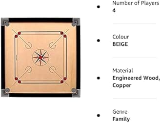 V4L Carrom Board With Coins, Sticker, Powder Free (20 Inch Small Size)