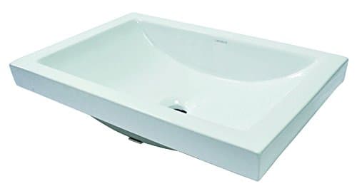 DECOLAV 14107-CWH Breanna Semi-Recessed Rectangular Lavatory Sink with Overflow, White