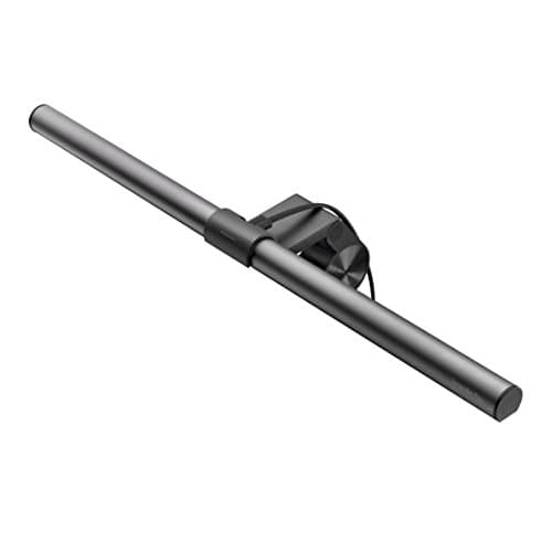 BenQ ScreenBar Plus e-Reading LED Computer Monitor Light Bar with Desktop Dial, Auto-Dimming and Hue Adjustment, No Screen Glare, Space Saving, USB Powered, Matte Silver