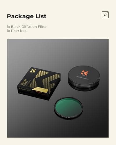 K&F Concept 49mm Black Diffusion 1/4 Filter Mist Cinematic Effect Filter with 28 Multi-Layer Coatings Waterproof/Scratch Resistant for Video/Vlog/Portrait Photography