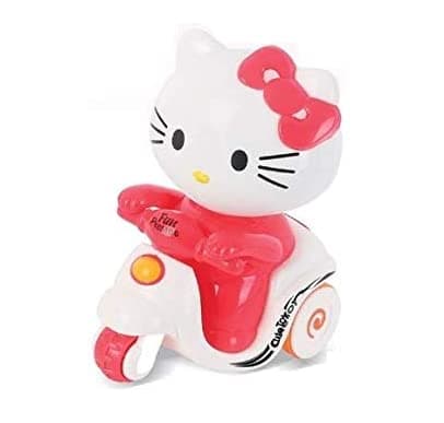 Quasar Unbreakable Pull Along Friction Power Vehicle Push and Go Crawling Plastic Non Toxic Baby Toddler Toys for Kids Toys for Girls Boys Baby Hello Kitte Little Kids Fun Enjoyment Holidays Picnic Playing Best Gift Your Children - Multicolor (Pack of 1)