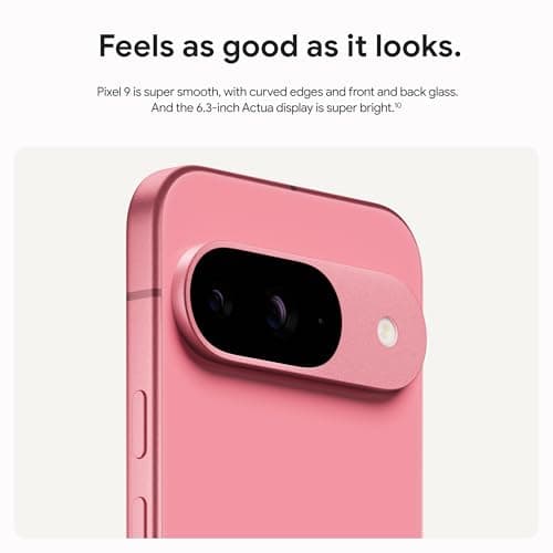 Google Pixel 9 - Unlocked Android Smartphone with Gemini, 24-Hour Battery, Advanced Camera, and 6.3" Actua Display - Peony - 256 GB