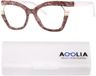 AOOLIA Oversized Cat Eye Reading Glasses for Women, Retro Stylish Blue Light Blocking Reader, Anti-fatigue Computer Glasses