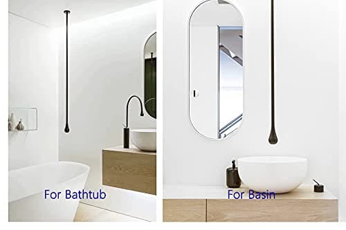 Bathroom Bathtub Hang Ceiling Faucet Solid Brass Ceiling Basin Faucet Wall Mounted Tub Mixer Tap Spout Ceiling Water Drop Taps (Black-A)