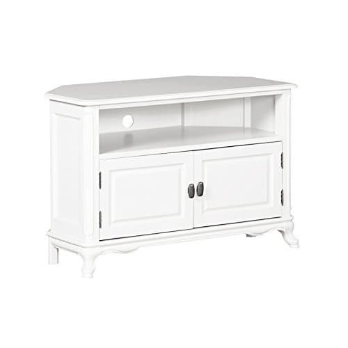 Oseasons Provence Birch Corner TV Unit with 2 Doors, White, 50 x 100 x 65 cm