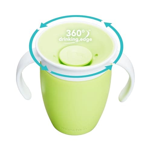 Munchkin 7Oz Miracle 360° Trainer Sippy Cup - Green (Pack of 1, Plastic), 7 Ounce